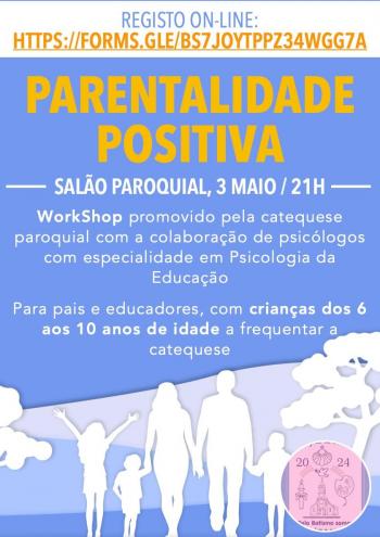 Inscrições para workshop “parentalidade Positiva”