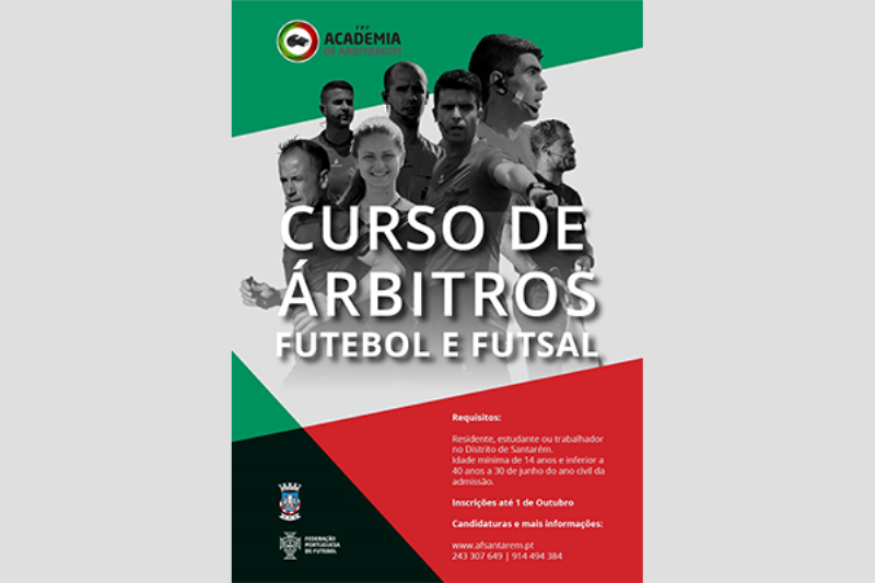 Inscrições para o Curso de Árbitros Futebol e Futsal a decorrer até 1 de Outubro