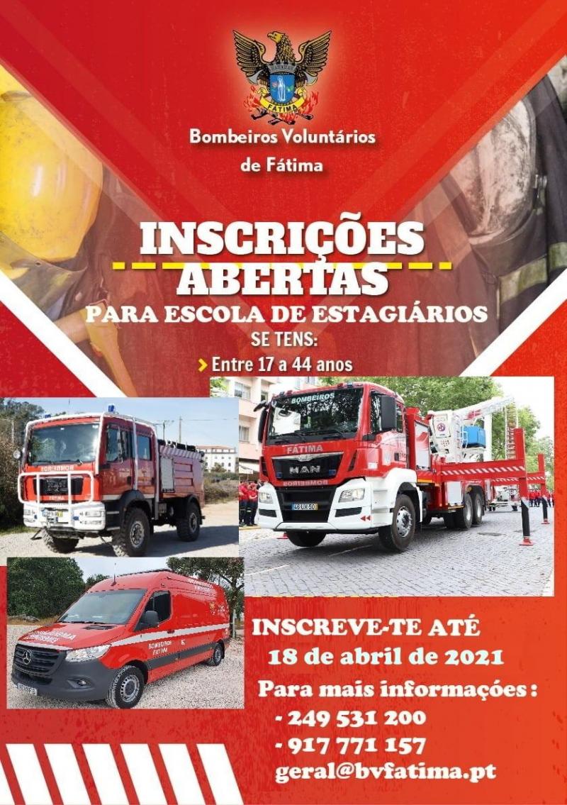 Bombeiros de Fátima têm inscrições abertas para Escola de Estagiários