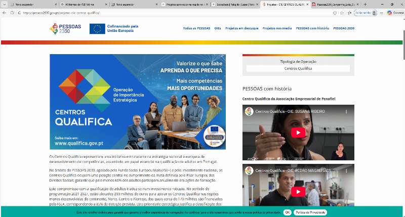 Projetos aprovados na região no âmbito do programa Pessoas 30